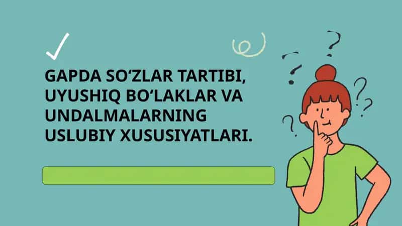 Gapdagi So'zlar Tartibi 1