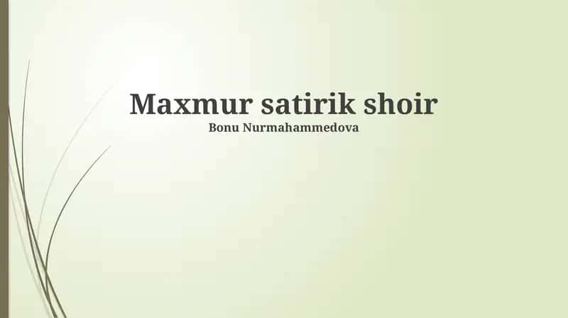 Maxmur satirik shoir 1