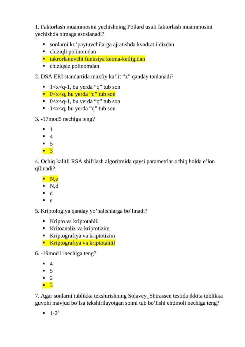 RSA algoritmi 1