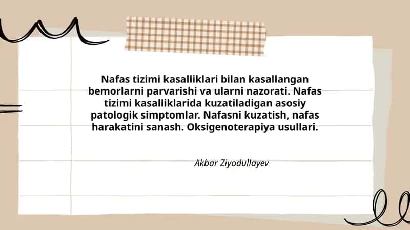Nafas tizimi kasalliklari 1