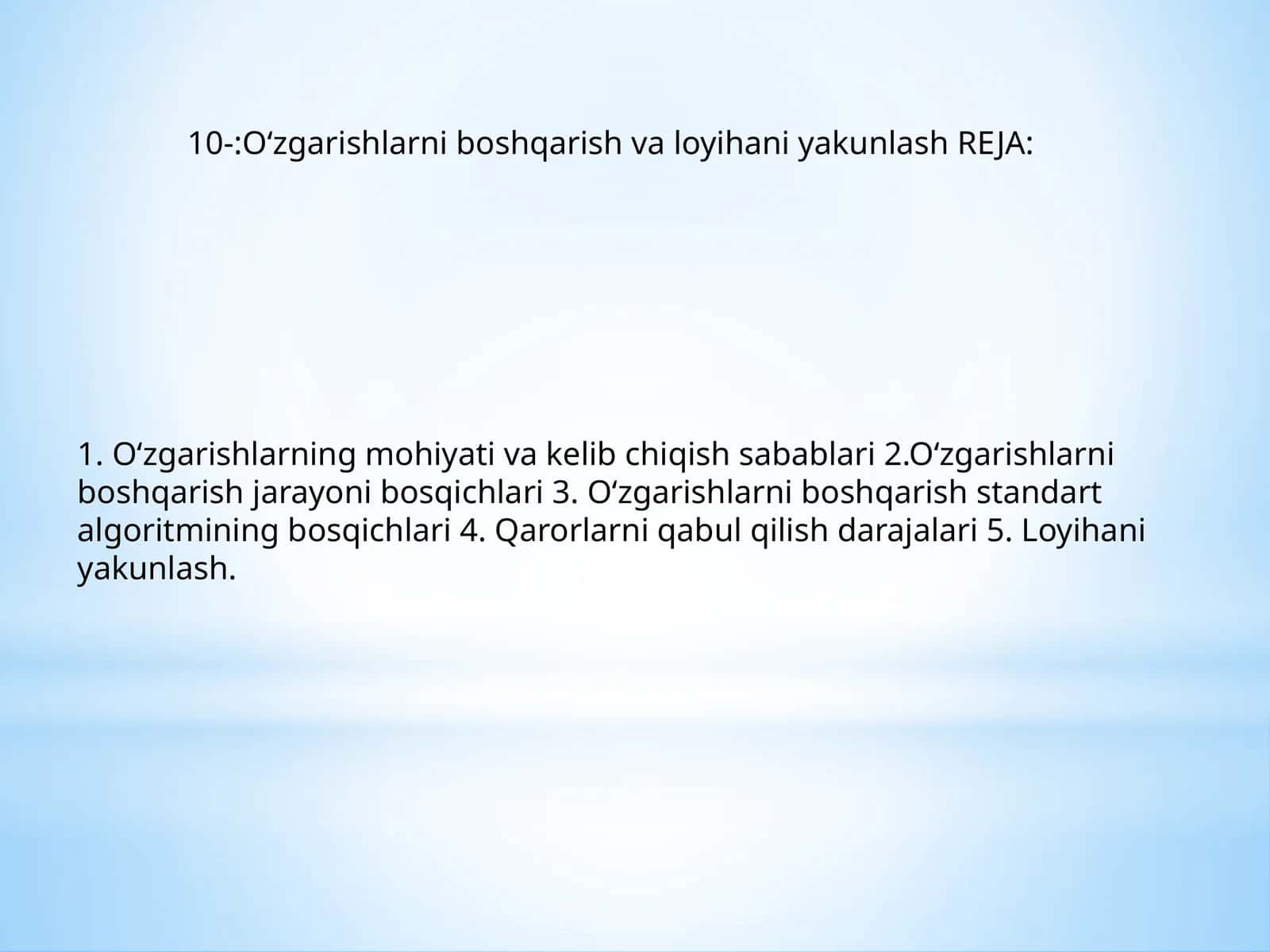 Loyihani boshqarish 1
