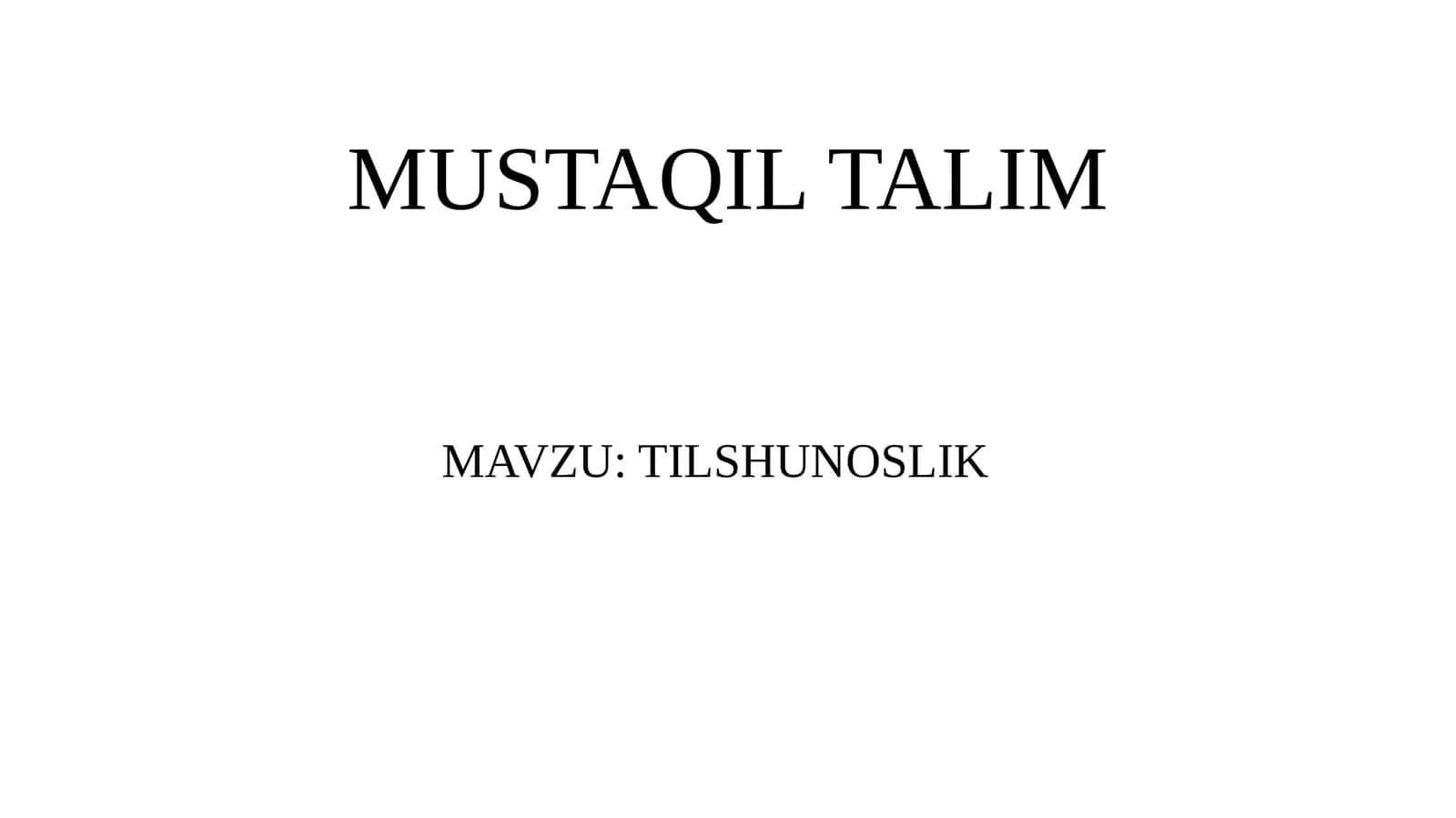 TILSHUNOSLIK 1