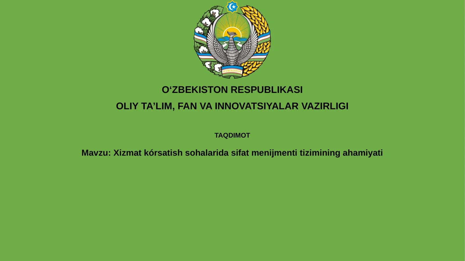 Sifat menejmenti tizimlari 1