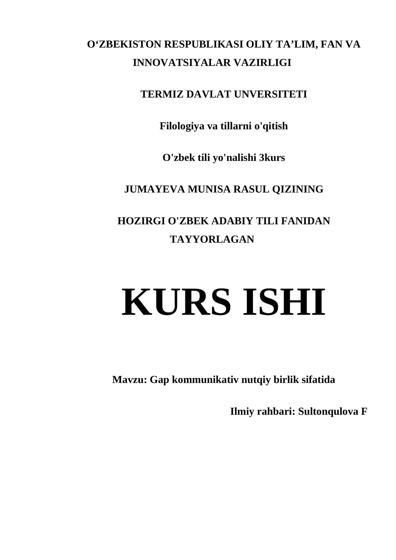 Gap kommunikativ nutqiy birlik sifatida 1