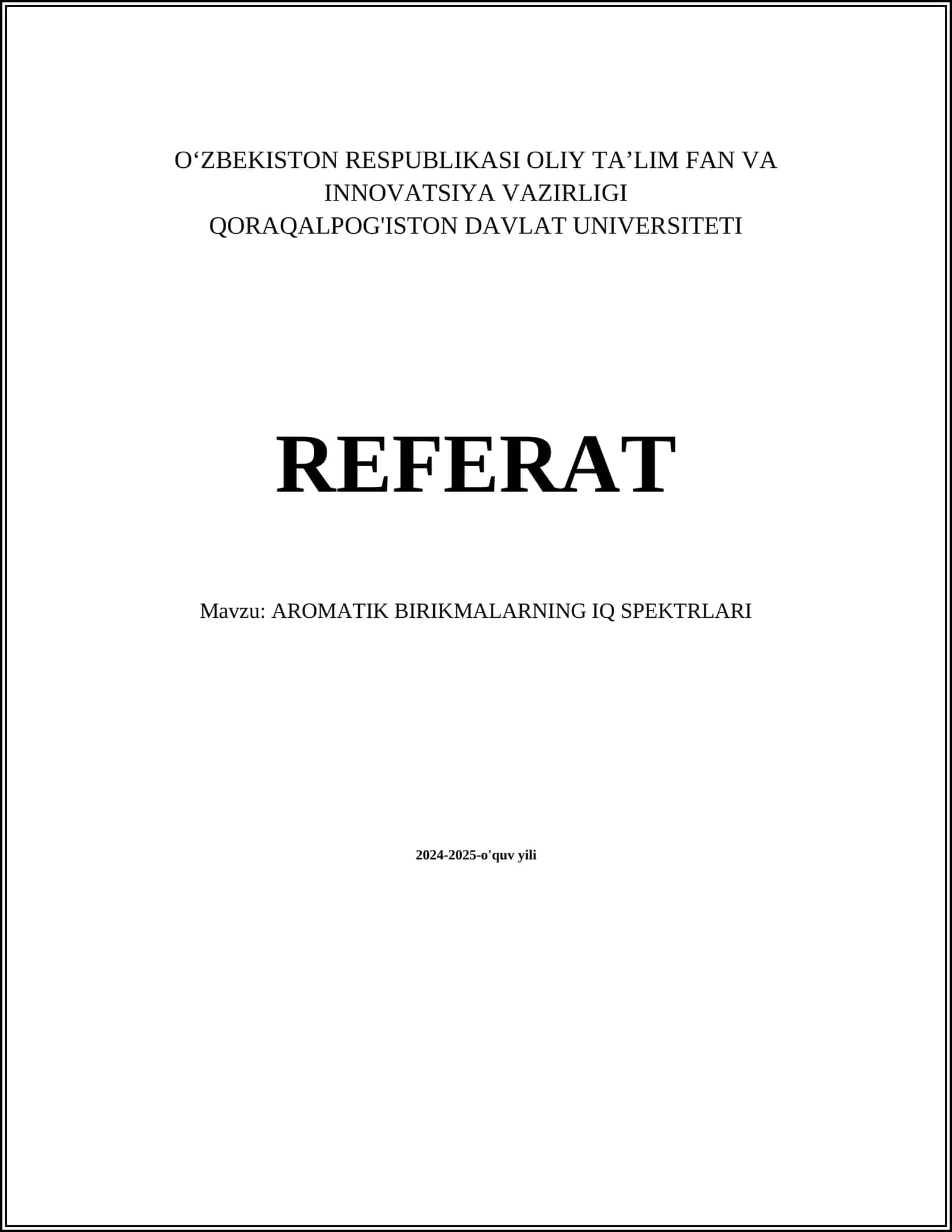 AROMATIK BIRIKMALARNING IQ SPEKTRLARI 1