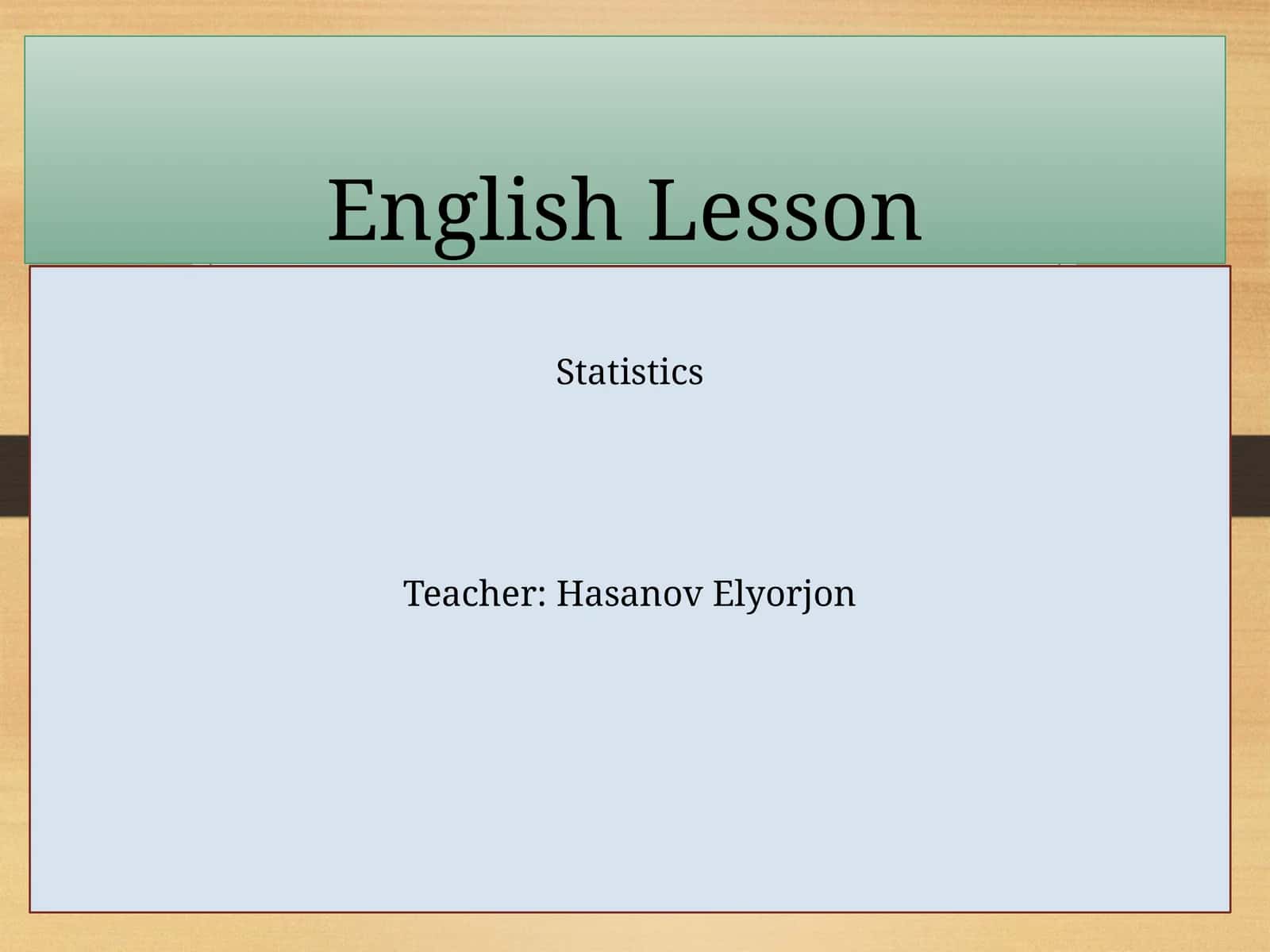 English Lesson 1
