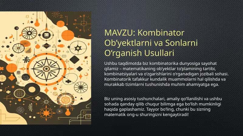 kombinator obyektlarni va sonlarni o`rganish 1