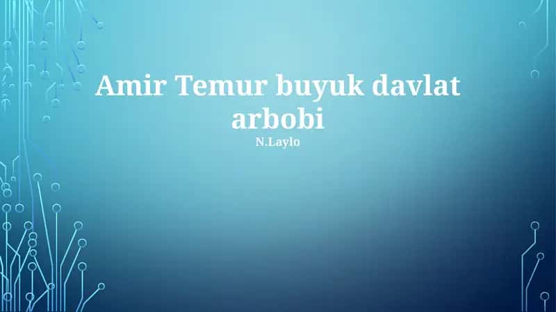 Amir Temur buyuk davlat arbobi 1