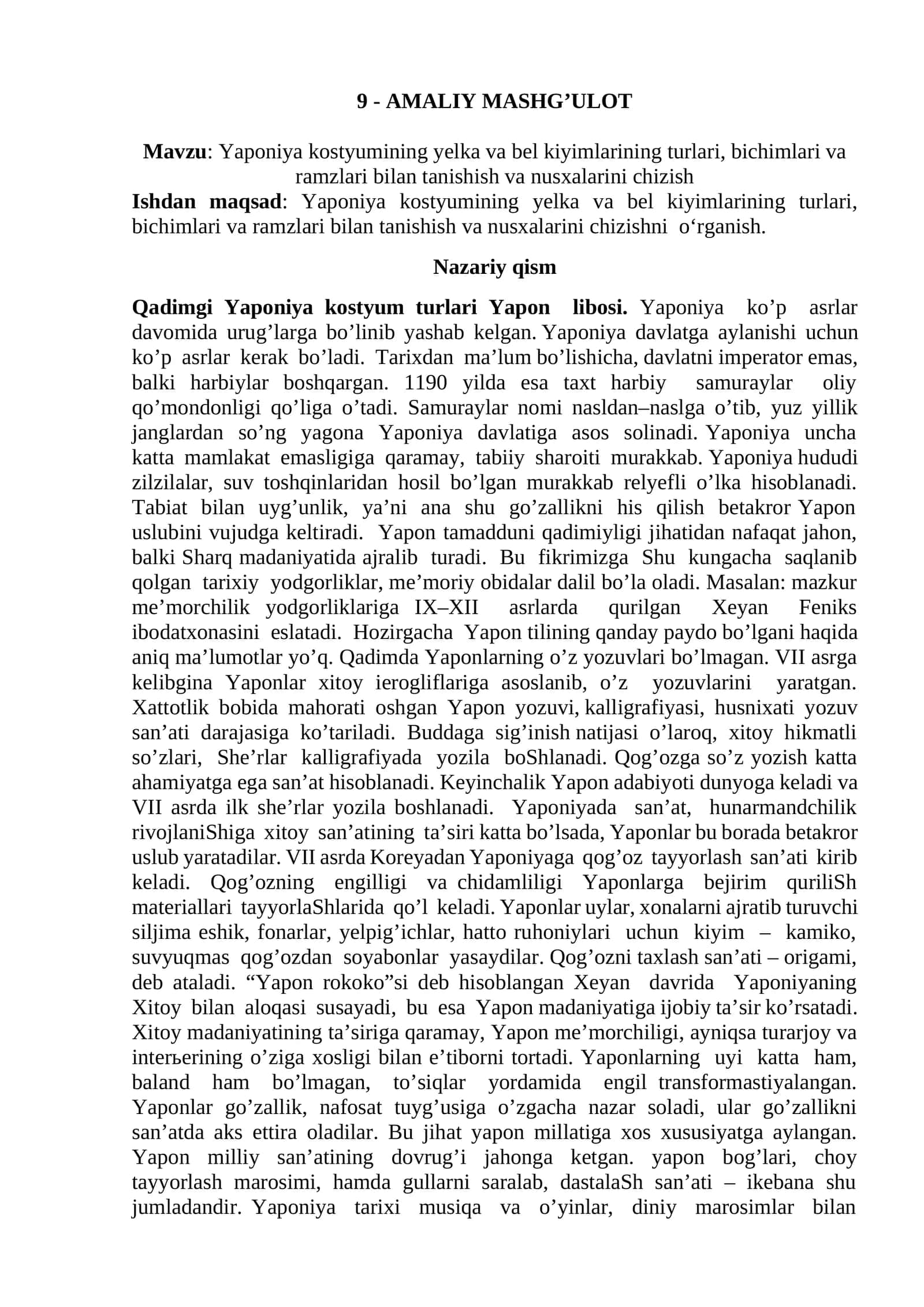 Yaponiya kоstyumi 1