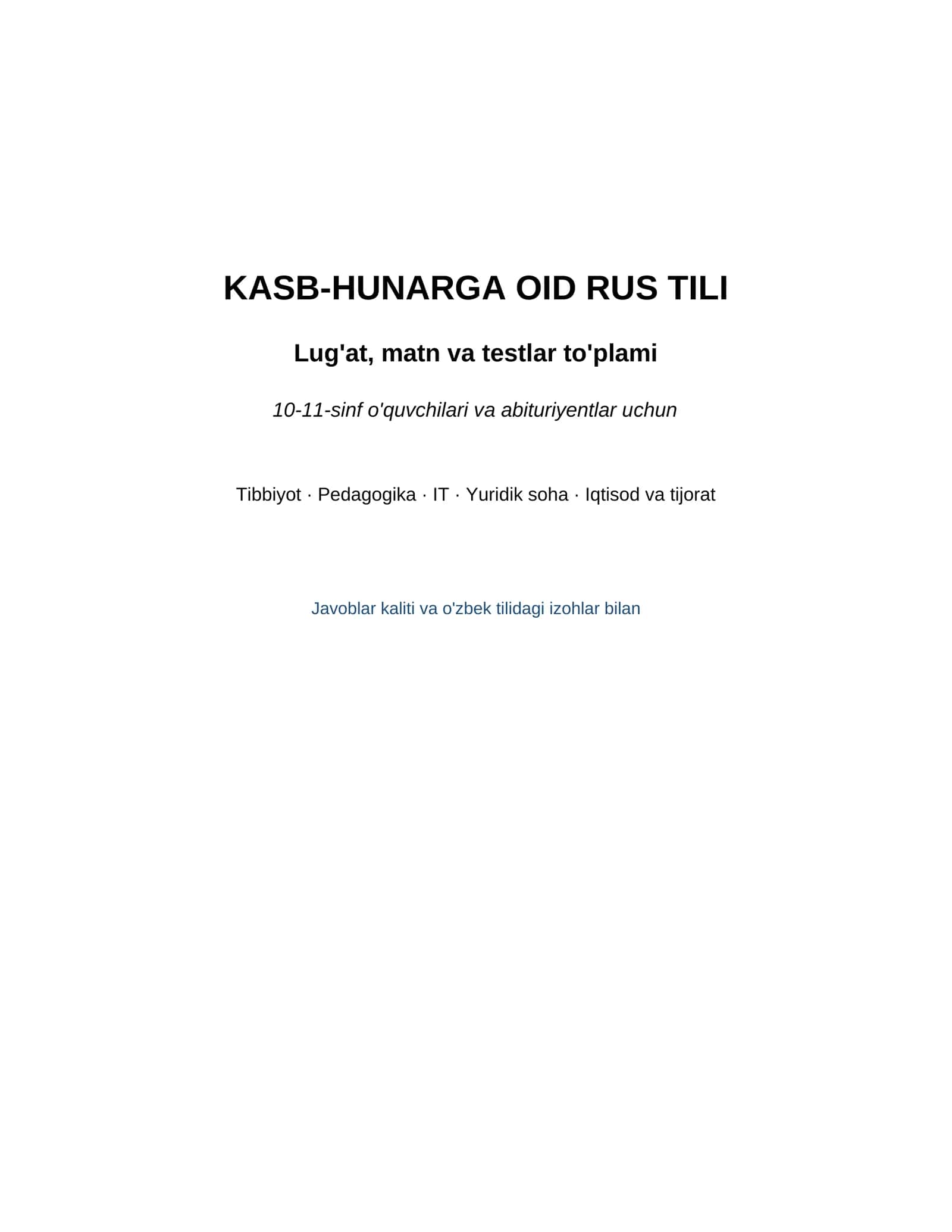 KASB-HUNARGA OID RUS TILI 1