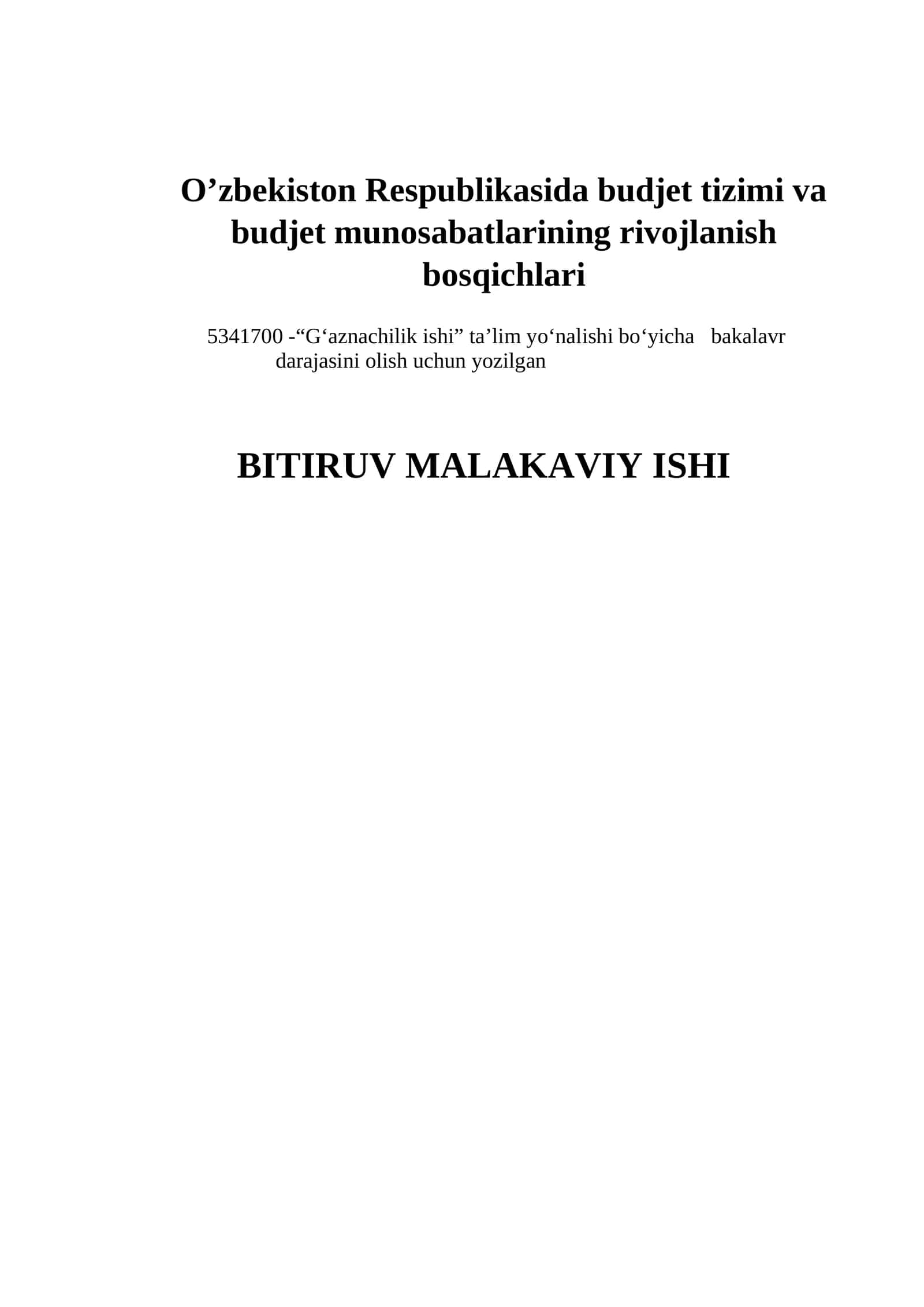 G‘aznachilik ishi ta’limi 1