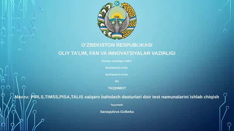 Xalqaro Hatiy PIRLS, TIMSS, PISA, TALIS 1