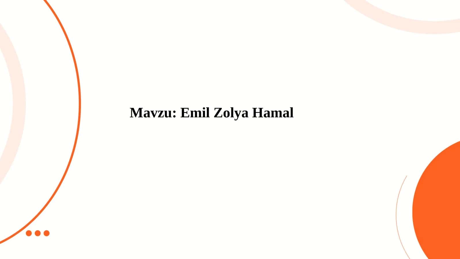 Emil Zolya yozgan roman Hamal 1