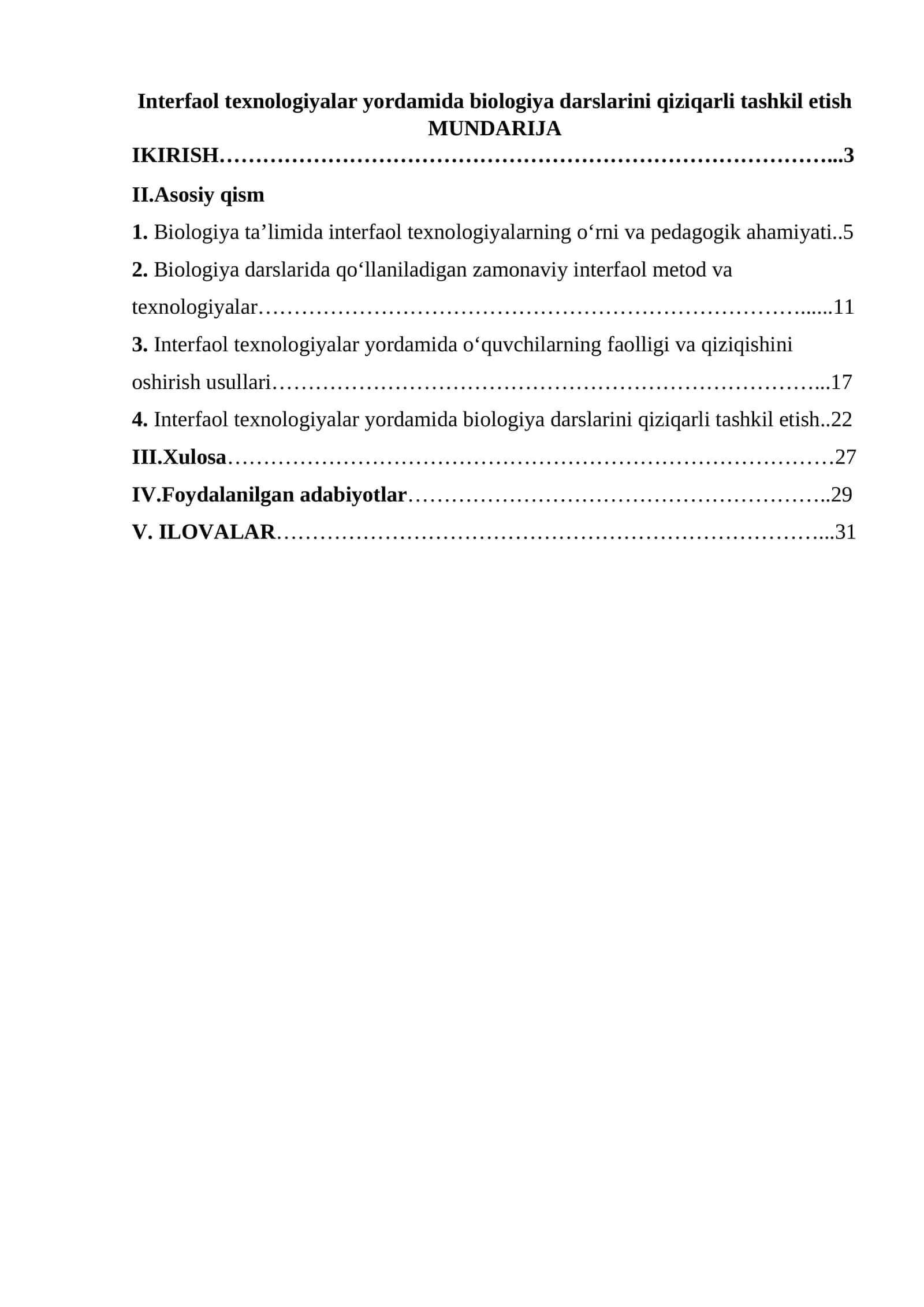 Interfaol texnologiyalar yordamida biologiya darslarini qiziqarli tashkil etish 1