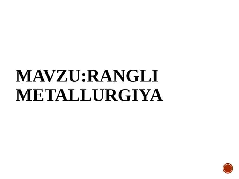 Ranglimetallurgiya 1
