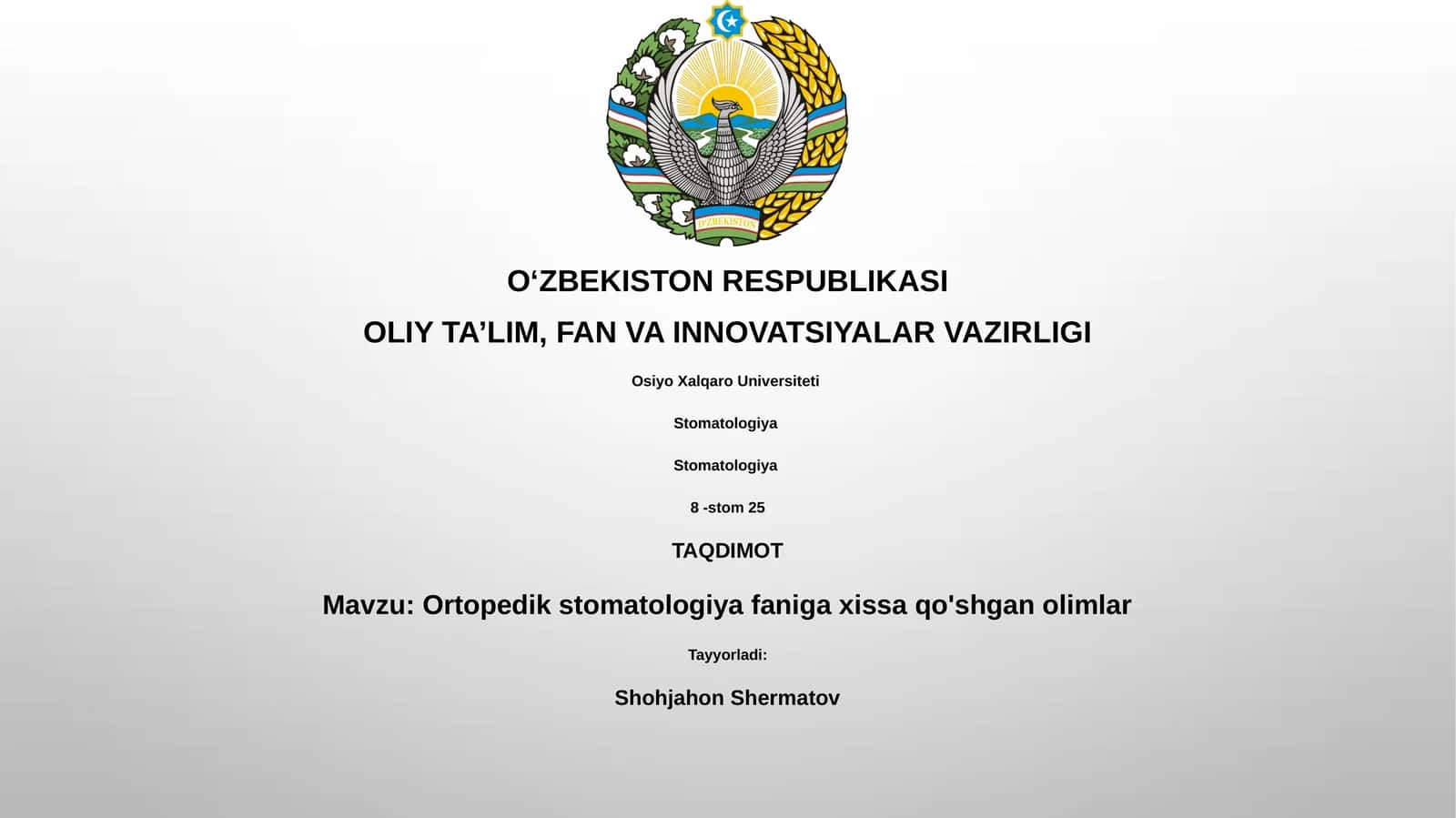 Ortopedik stomatologiya faniga xissa qo'shgan olimlar 1