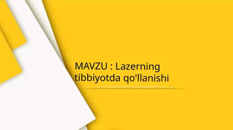 Lazerning tibbiyotda qo'llanishi 1
