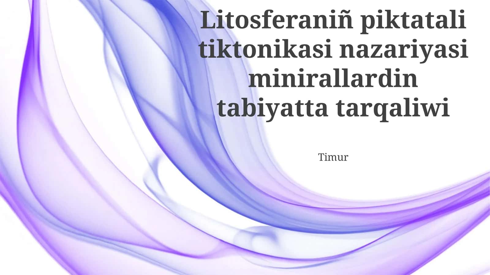 Litosferaniñ piktatali tiktonikasi nazariyasi 1