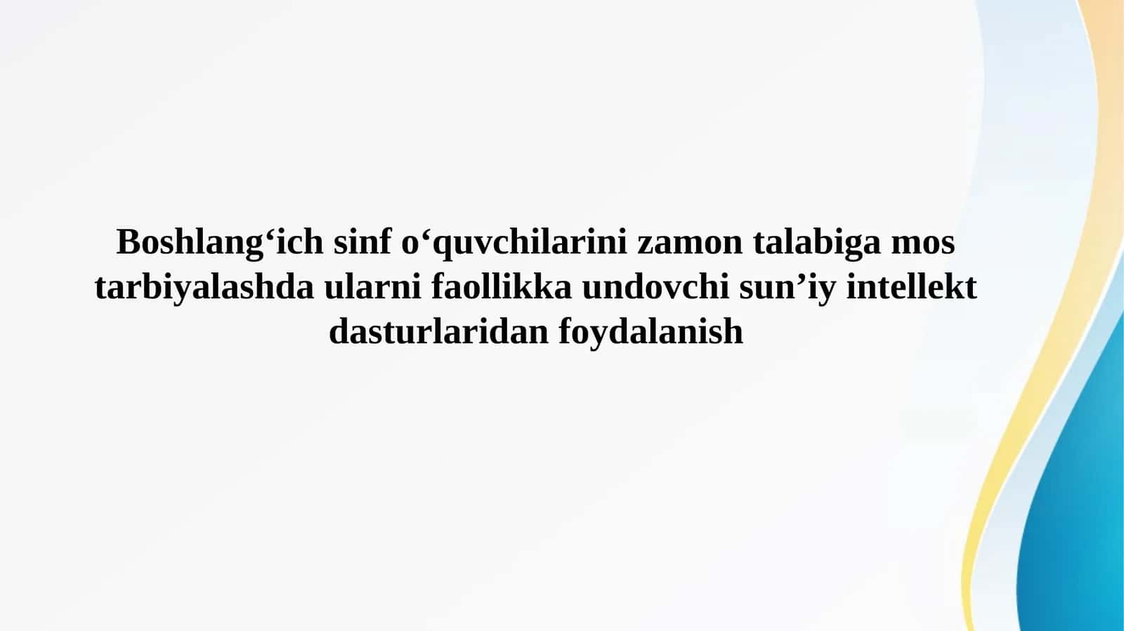 Boshlang’ich sinfo’quvchilari uchun texnologiyalarini o‘qitish metodikasi 1