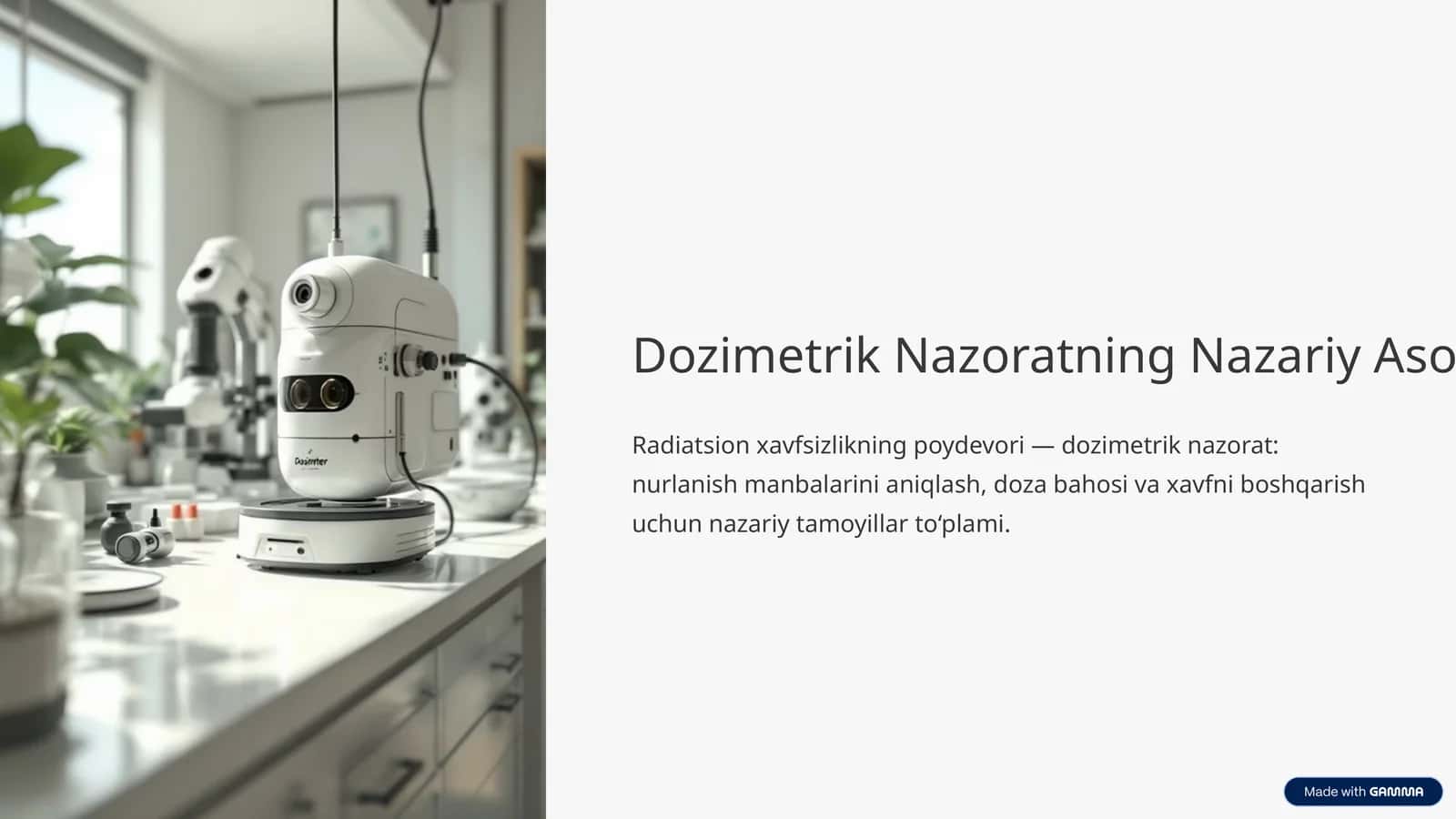 Dozimetrik Nazoratning Nazariy Asoslari 1