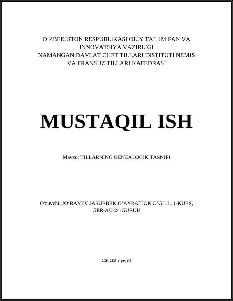Genealogik tasniflash 1