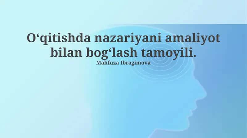Nazariyani amaliyot bilan bog'lash tamoyili 1
