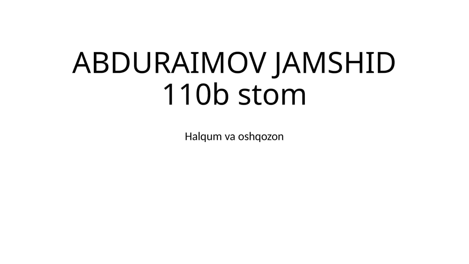 Halqum va oshqozon 1