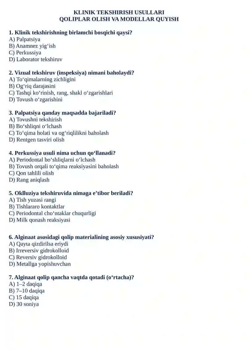 QOLIP OLISH VA UNI QUYISH