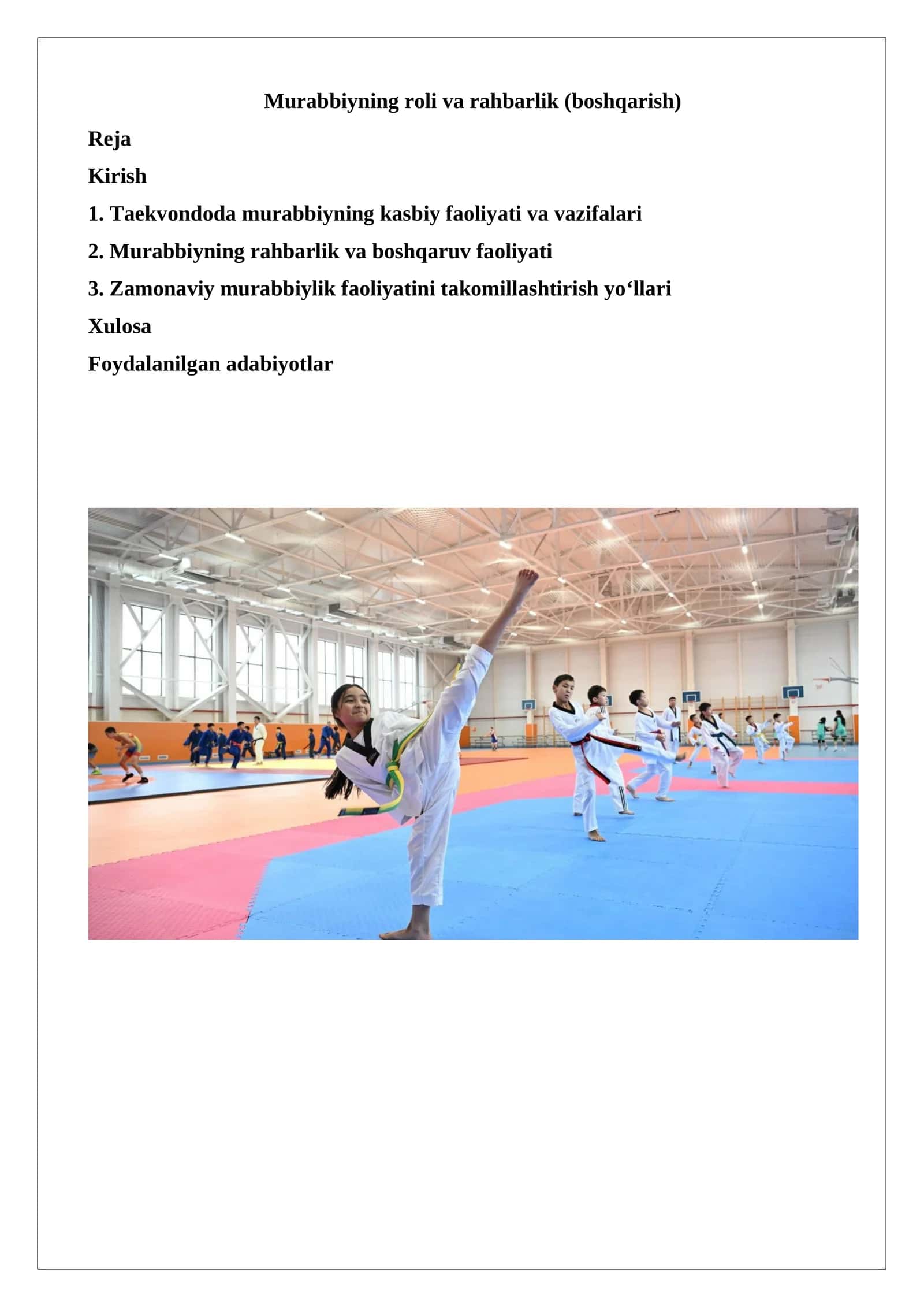Murabbiyning roli va rahbarlik (boshqarish) 1