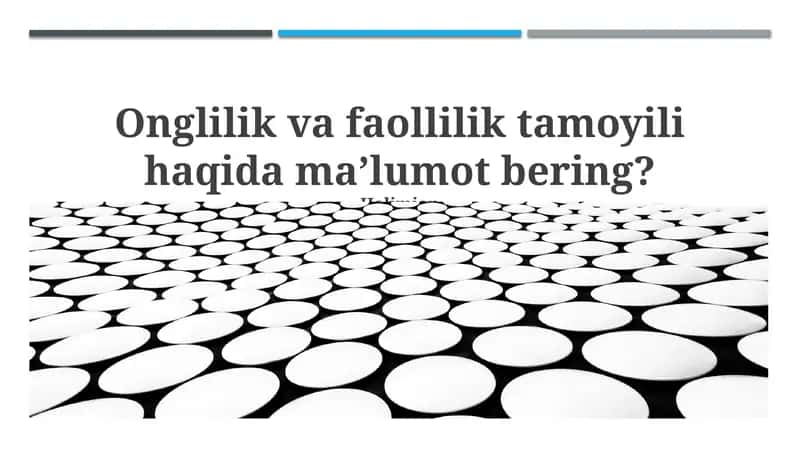 Ko'rinuvchanlik va Faollik: Ta'riflar va Tamoyillar 1