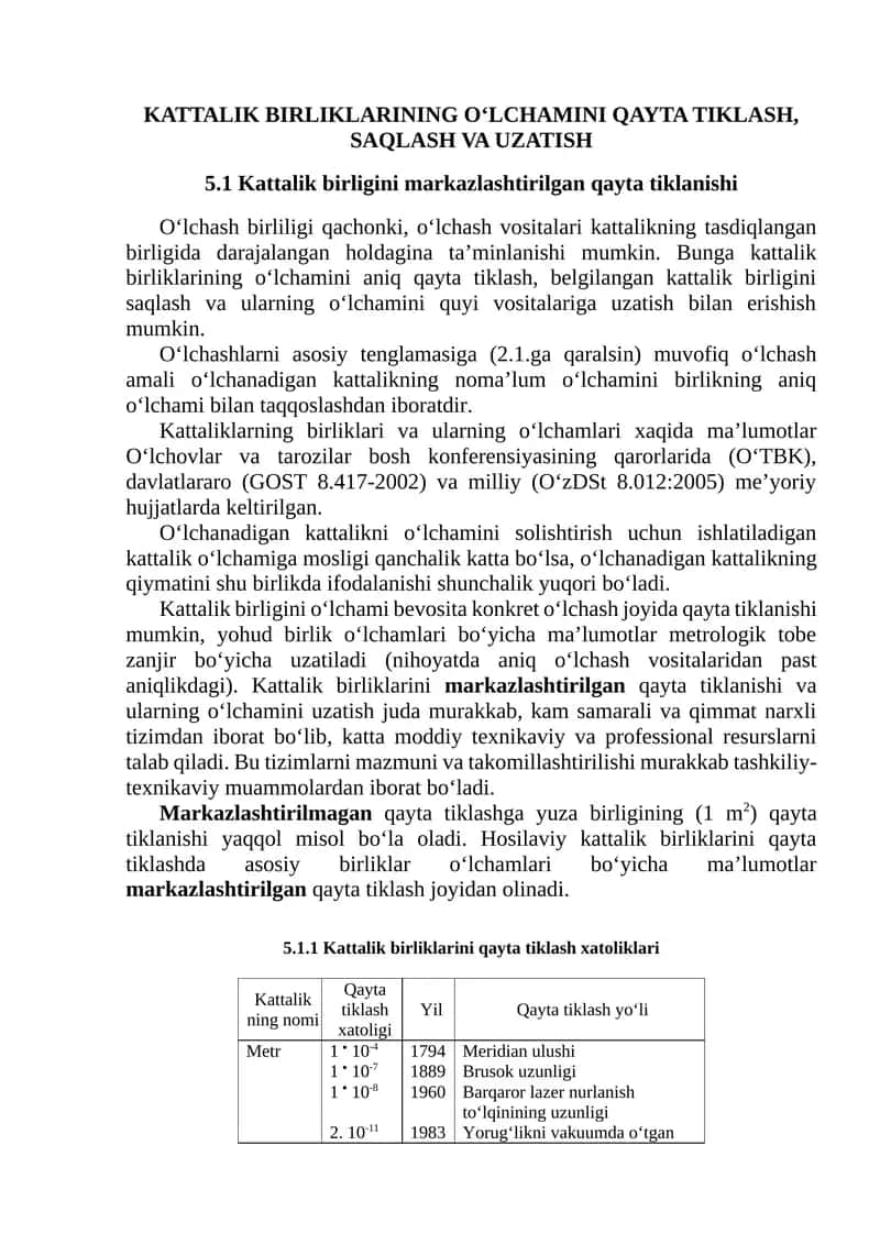 KATTALIK BIRLIKLARINING OʻLCHAMINI QAYTA TIKLASH, SAQLASH VA UZATISH 1