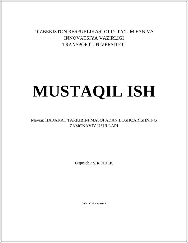 HARAKAT TARKIBINI MASOFADAN BOSHQARISHNING ZAMONAVIY USULLARI 1