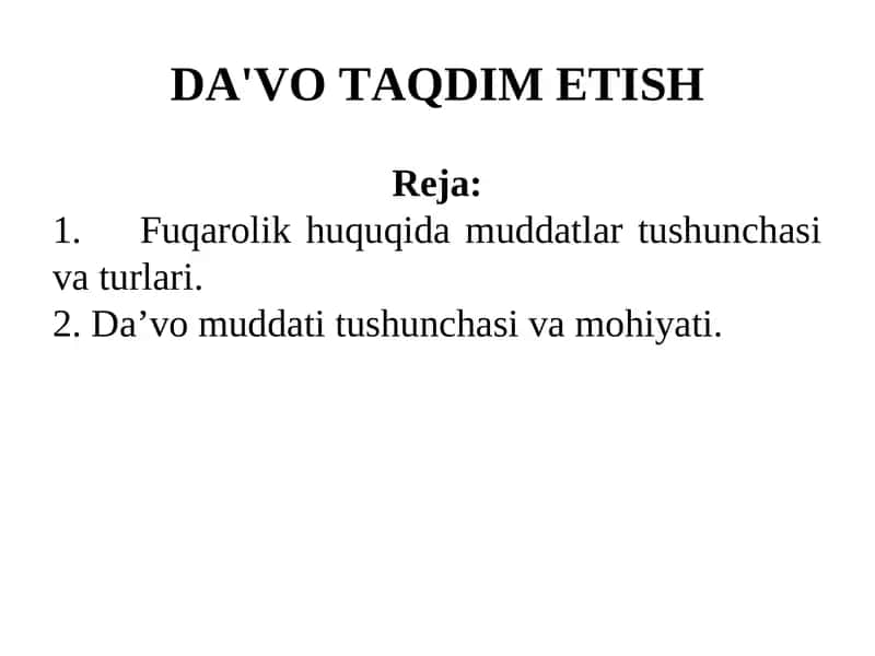 Fuqarolik huquqida muddatlar tushunchasi va turlari 1