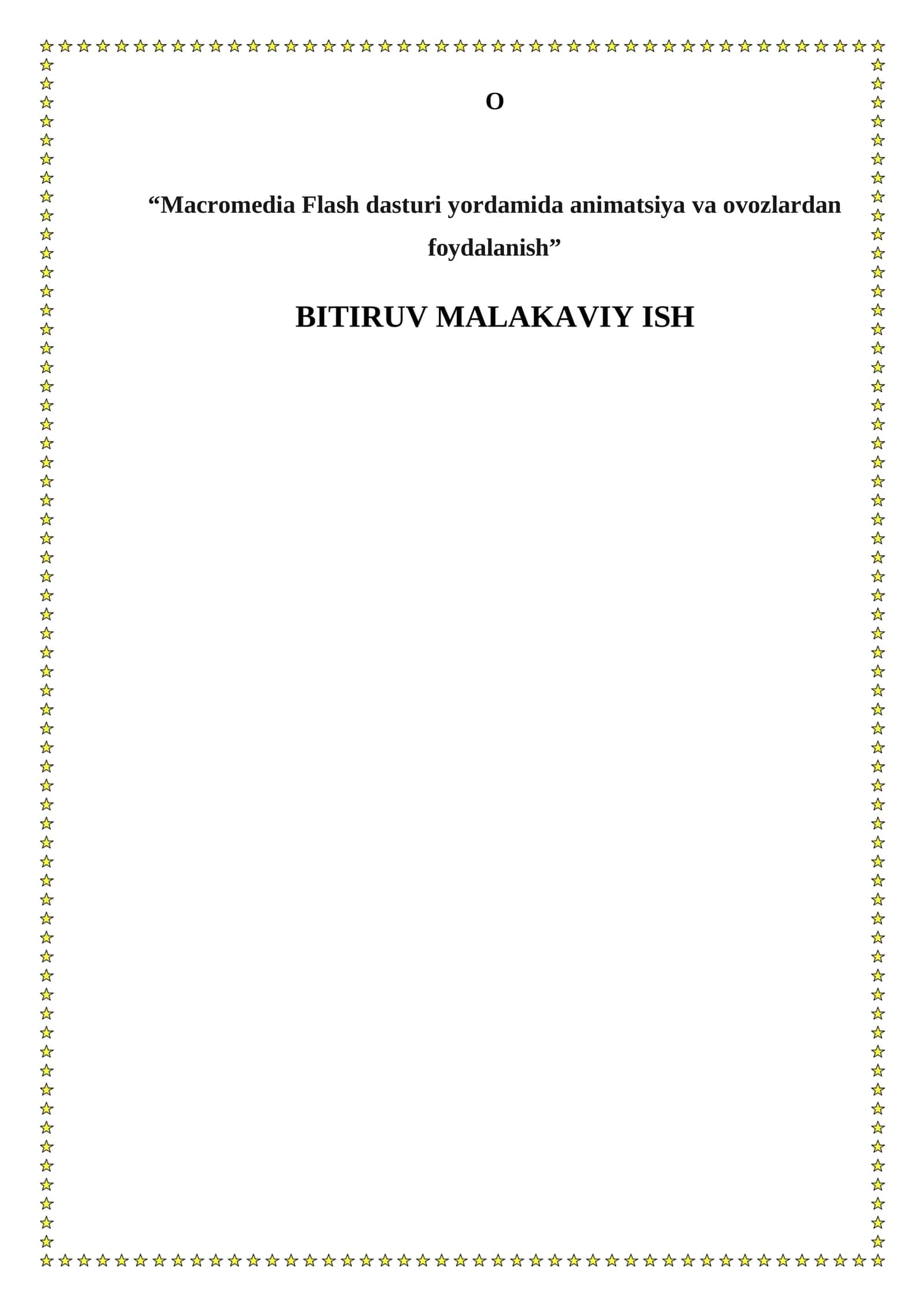 Macromedia Flash dasturi yordamida animatsiya va ovozlardan foydalanish 1