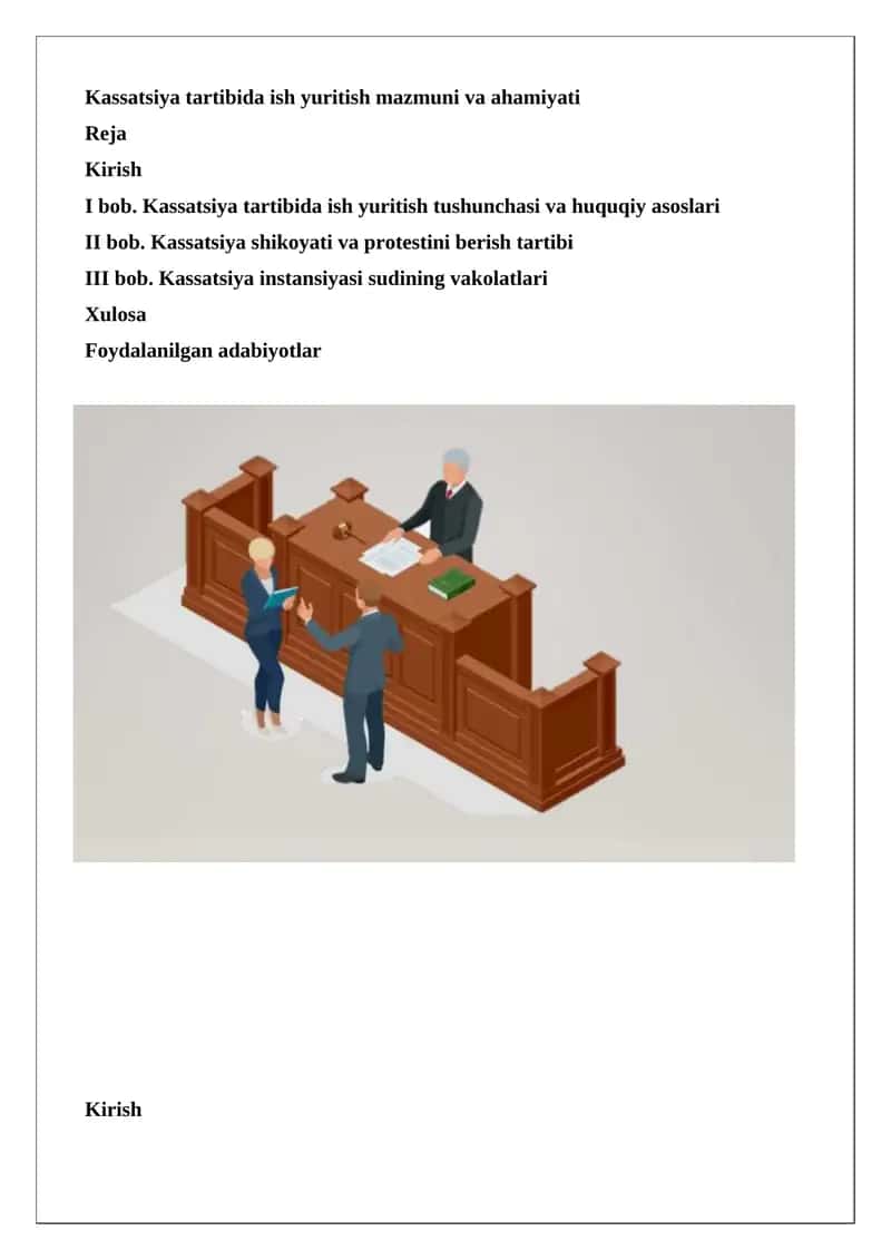 Kassatsiya tartibida ish yuritish mazmuni va ahamiyati 1