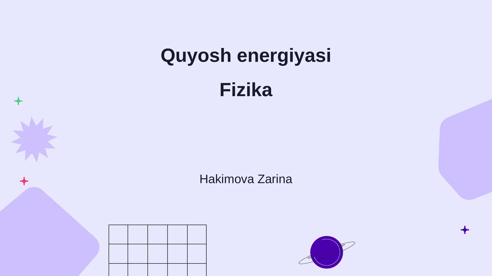Quyosh energiyasi 1