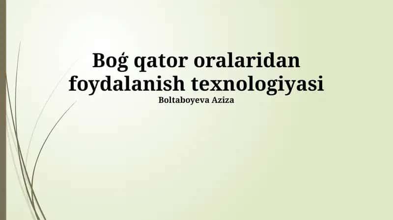 Qator oralig'i texnologiyasi 1