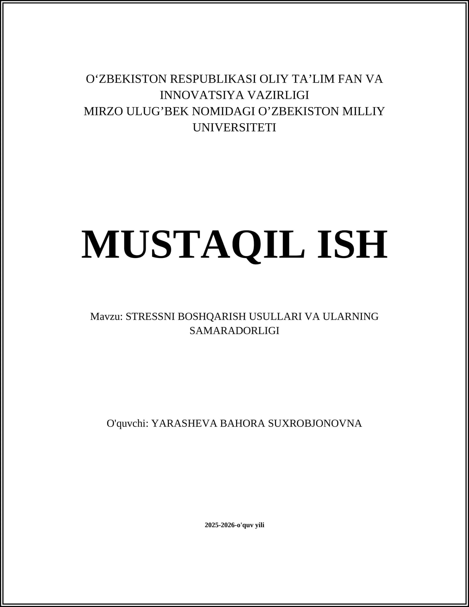 Nafas olish mashqlari va ularning stressni kamaytirish samaradorligi 1