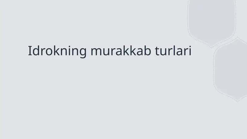 Idrokning murakkab turlari 1