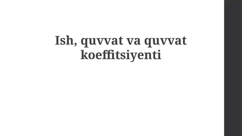 Ish, quvvat va quvvat faktori: Asosiy tushunchalar 1