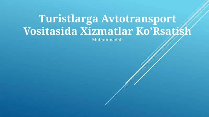 Avtotransport Vositasida Xizmatlar Ko'Rsatish 1