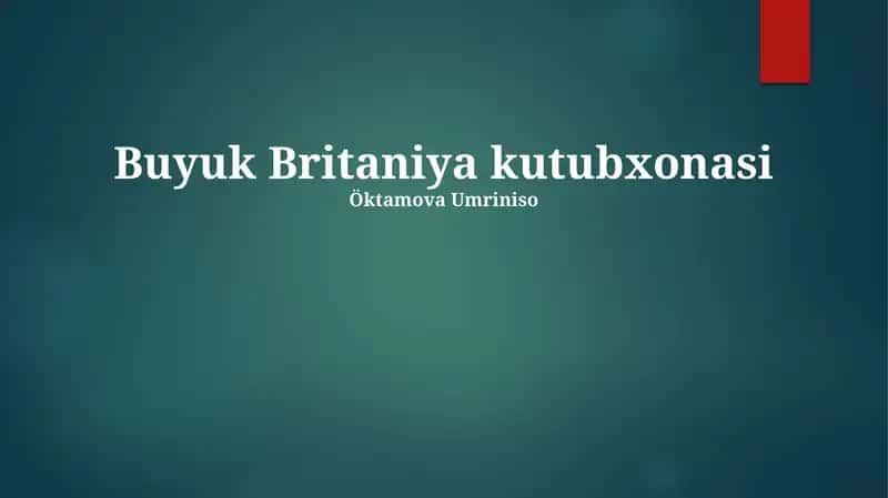 Buyuk Britaniya kutubxonasi 1