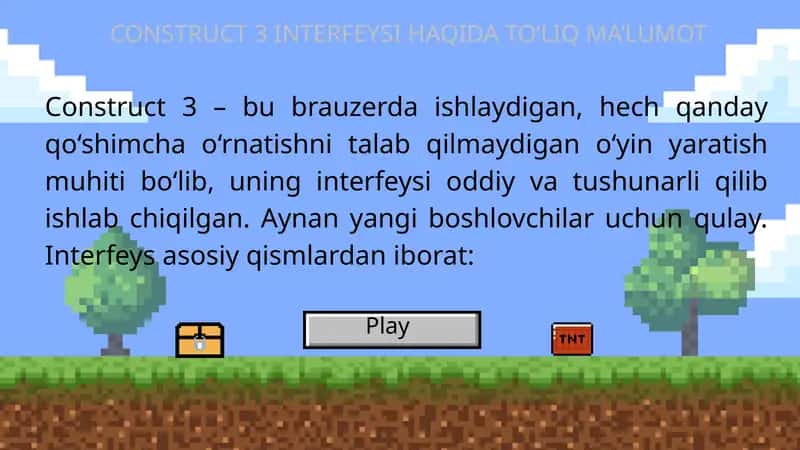 Construct 3 interfeysi haqida to‘liq ma’lumot 1