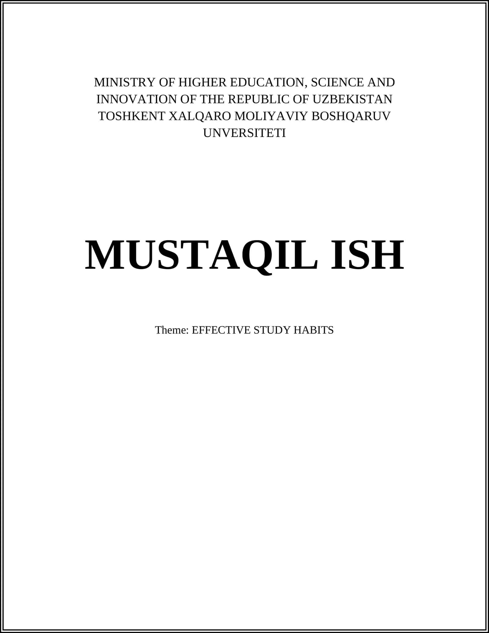 MUSTAQIL ISH 1