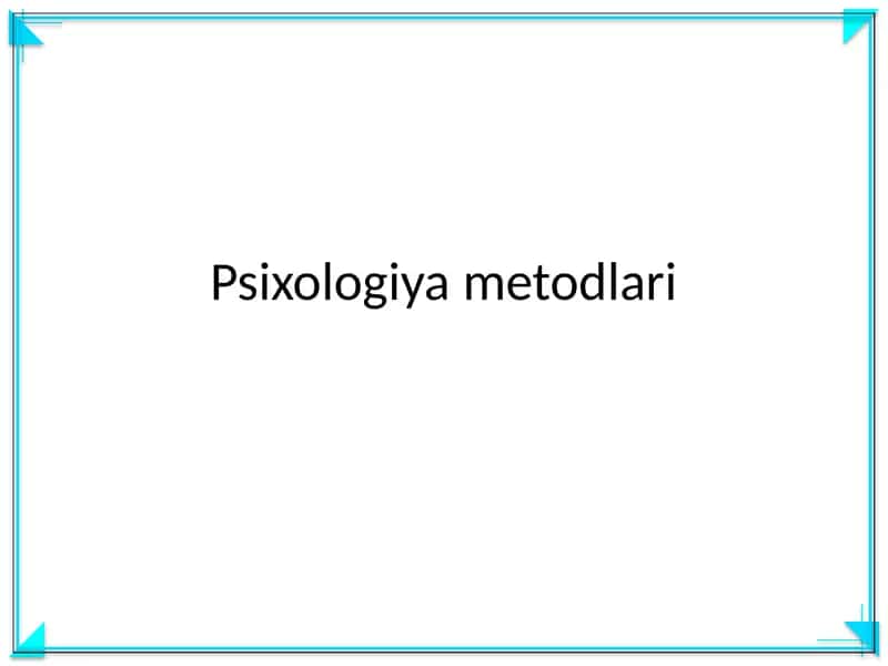 Psixologiya metodlari 1