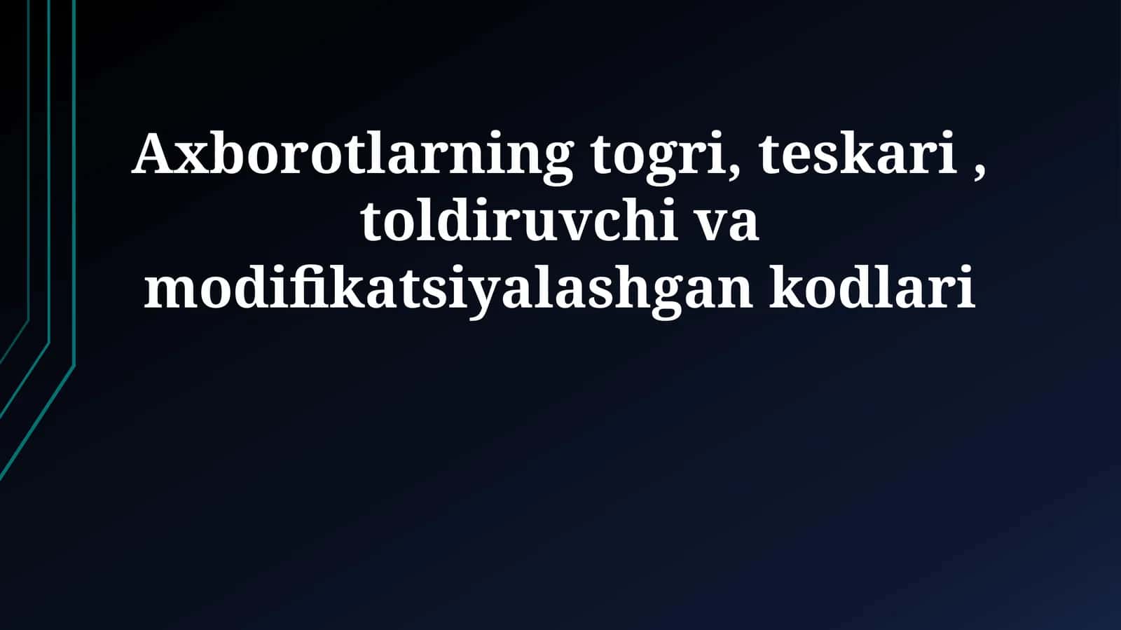 Teskari kodlar 1