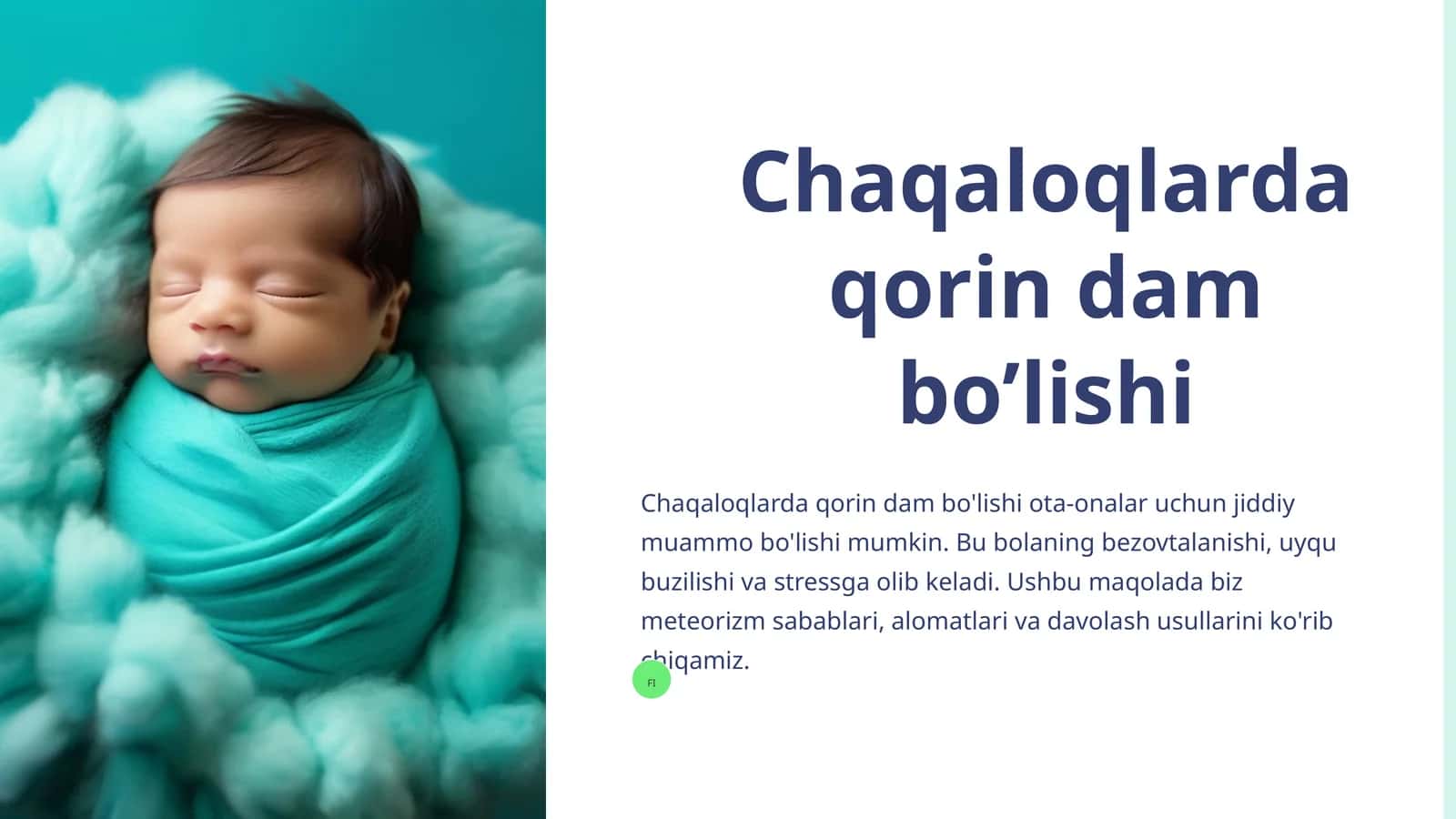 Chaqaloqlarda qorin dam bo'lishi 1