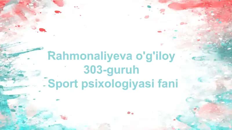 Sport psixologiyasi haqida tushuncha 1