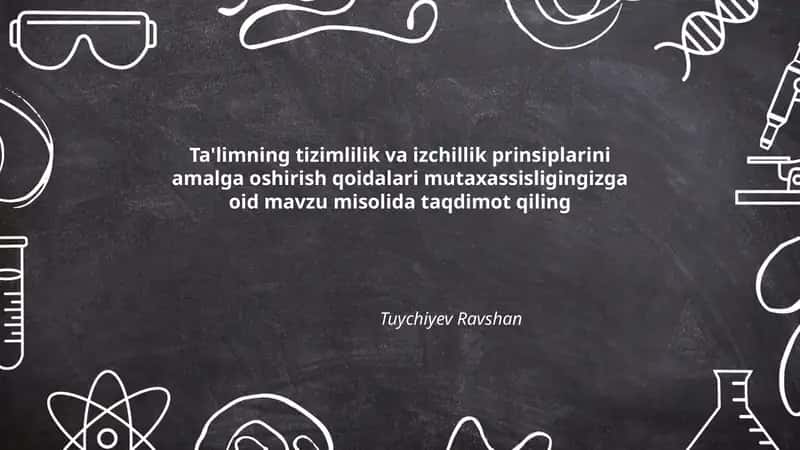Ta'limning tizimlilik va izchillik prinsiplari asosida informatika mutaxassisligi uchun kurs rejasi ishlab chiqish 1
