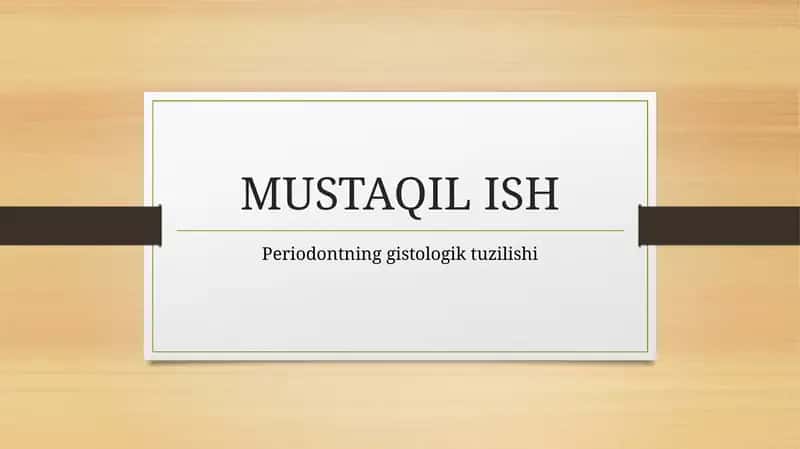 Periodontning gistologik tuzilishi 1